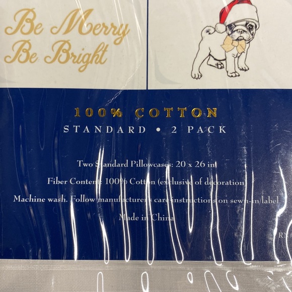 Christmas French bulldog frenchie pillow cases 2 pack standard size - Picture 4 of 5